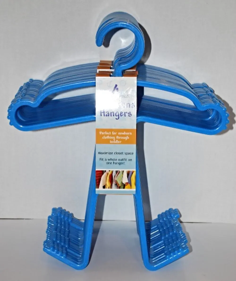 20 Blue Baby Boy Hangers Bulk Bundle Newborn Toddler Nursery Closet Organizer